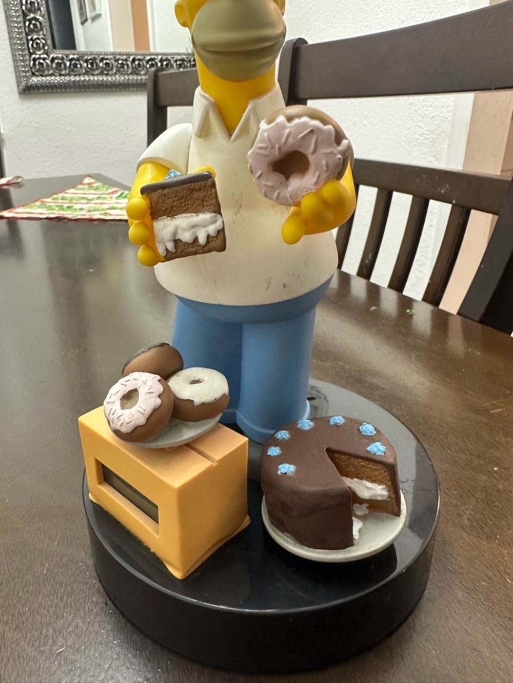 Disney Yellow Homer Figurine with Blue Pants and White Shirt